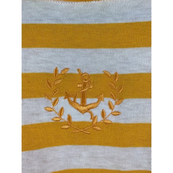 Nautical Yellow & White Striped Sleeveless Tank Top - Picture 3 of 6